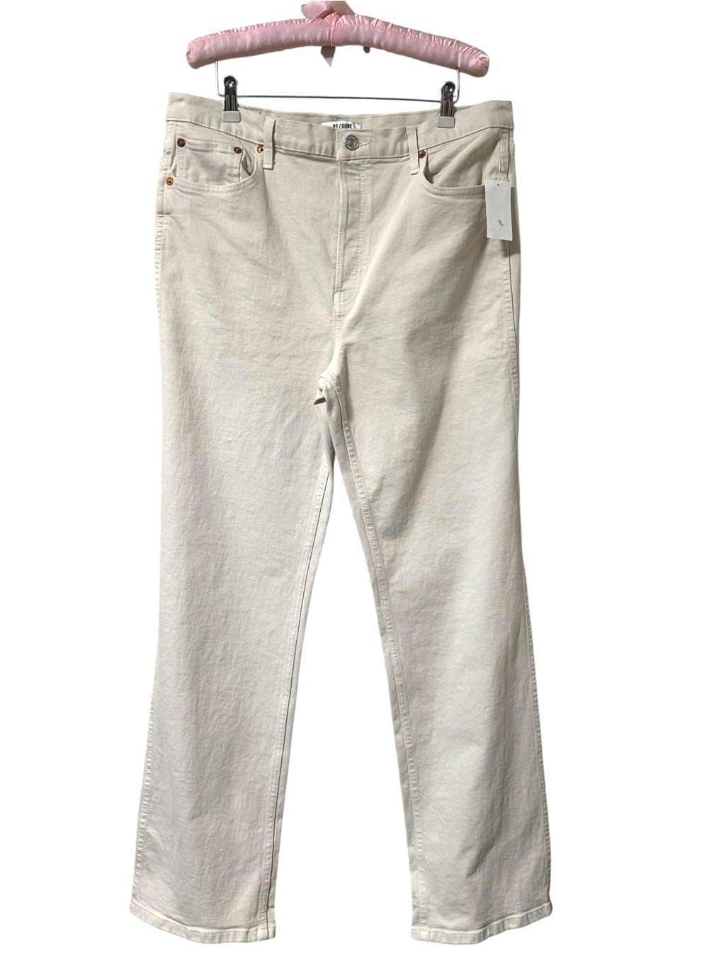 Nwt Re/Done 90s High Rise Loose Jeans In Vintage White Size 32